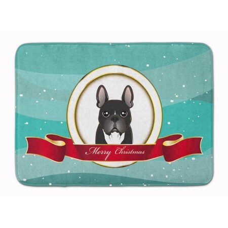 Carolines Treasures French Bulldog Merry Christmas Machine Washable Memory Foam Mat BB1537RUG